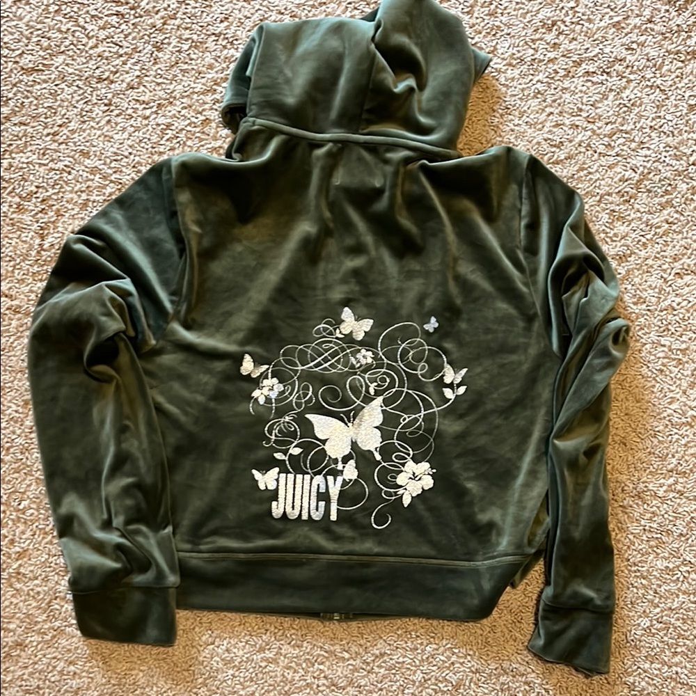 Juicy Couture Olive Velour Hoodie - Picture 3 of 3